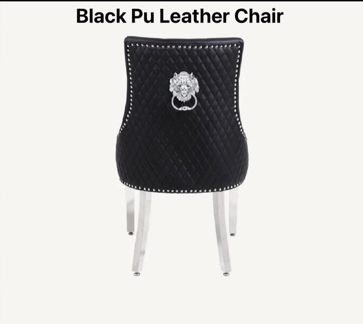 Black Pu Leather Dining Chair 