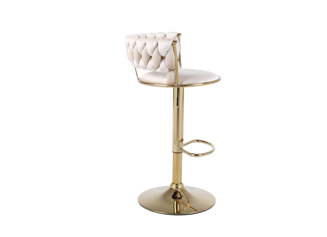 Camelia Cream And Gold Bar Stool