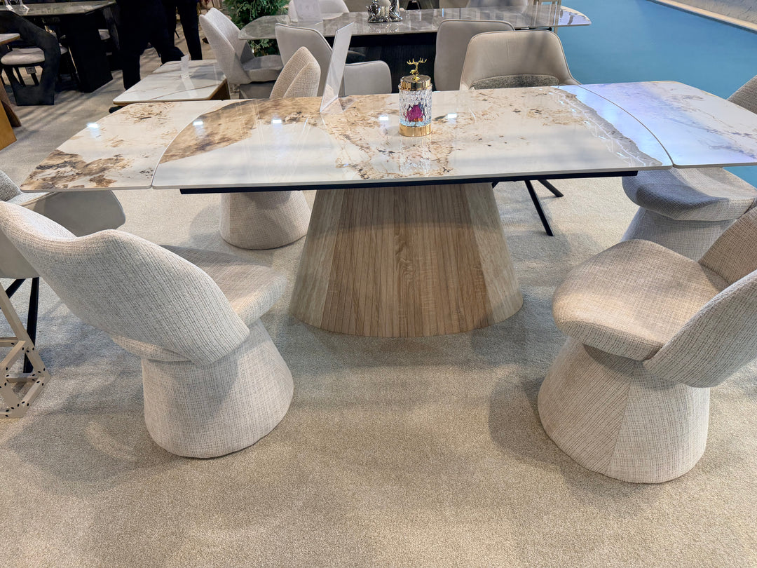 Marino Pandora 160-240cm Beige Extendable Dining Table for 6-10 Seats
