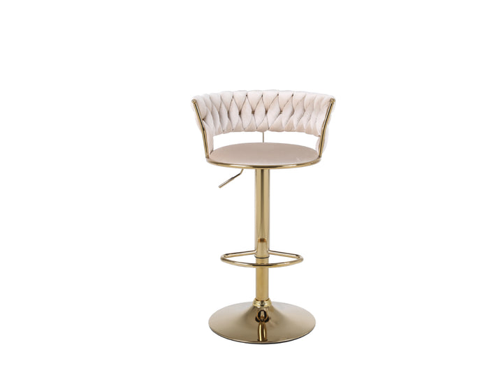 Camelia Cream And Gold Bar Stool
