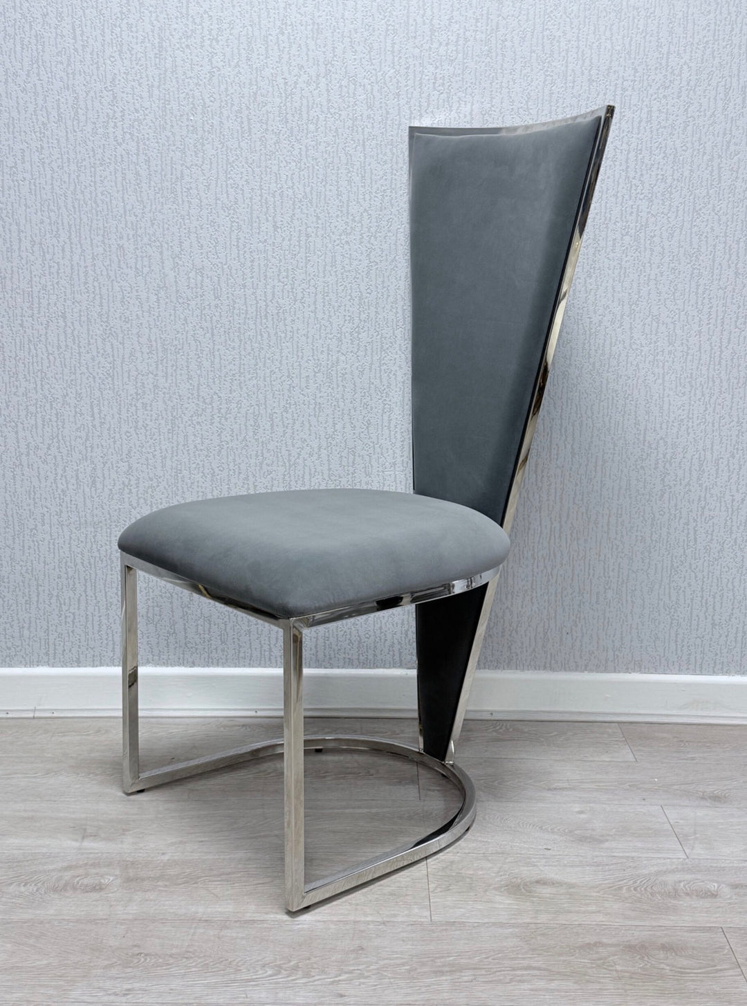 Louise Grey Marble Dining Table with Vienna Dark Grey Chairs | Modern Marble Dining Set