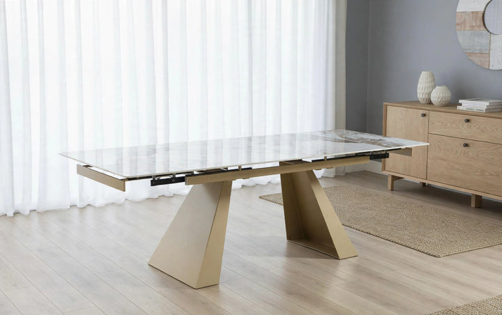 Zafran Pandora Gold Extending Dining Table | 160cm -240cm
