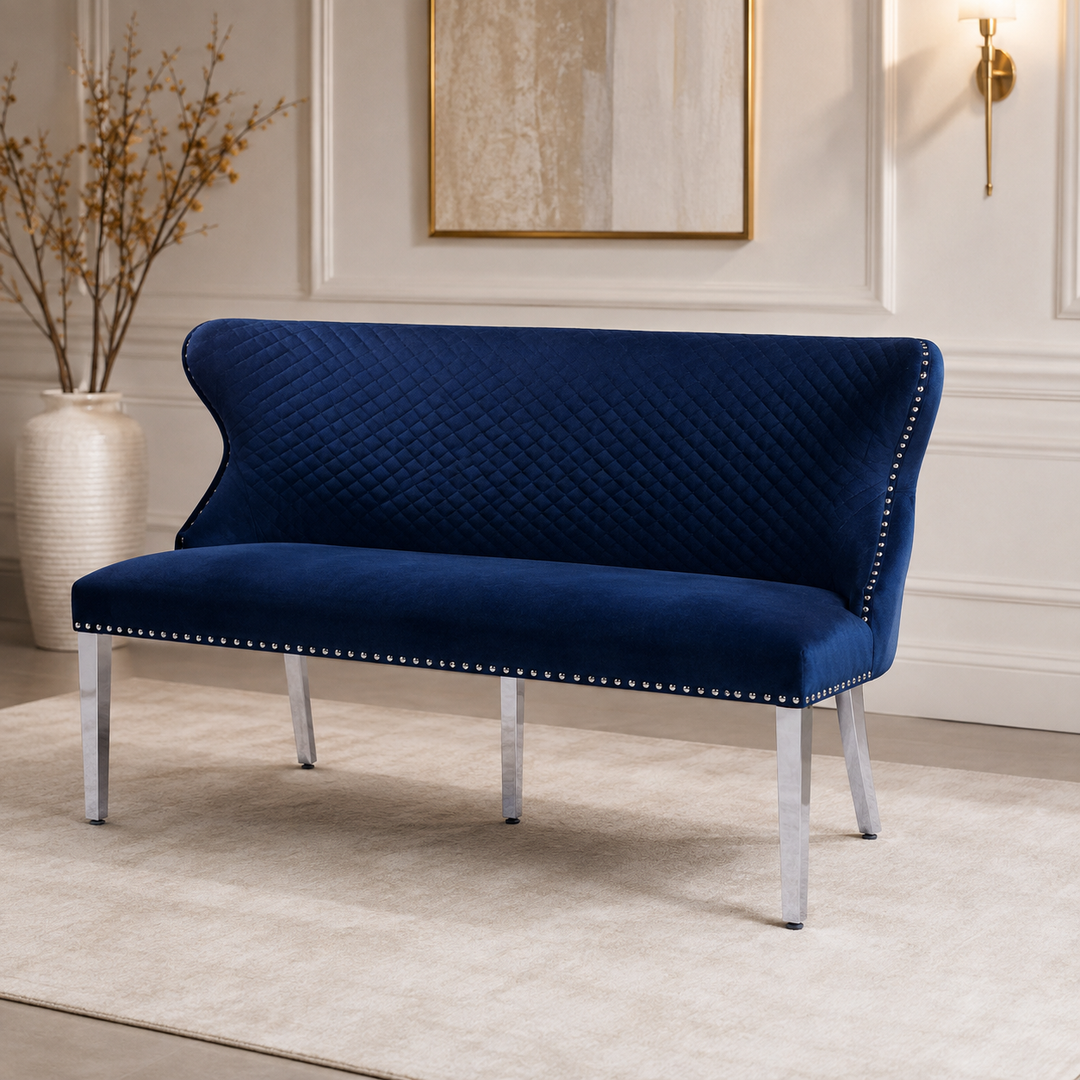 Valentino Blue Bench Matching With Valentino & Majestic & Sofia Chairs