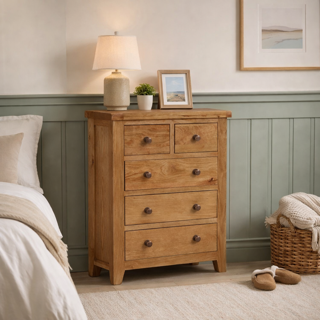 Torino 2+3 Oak Drawer Chest