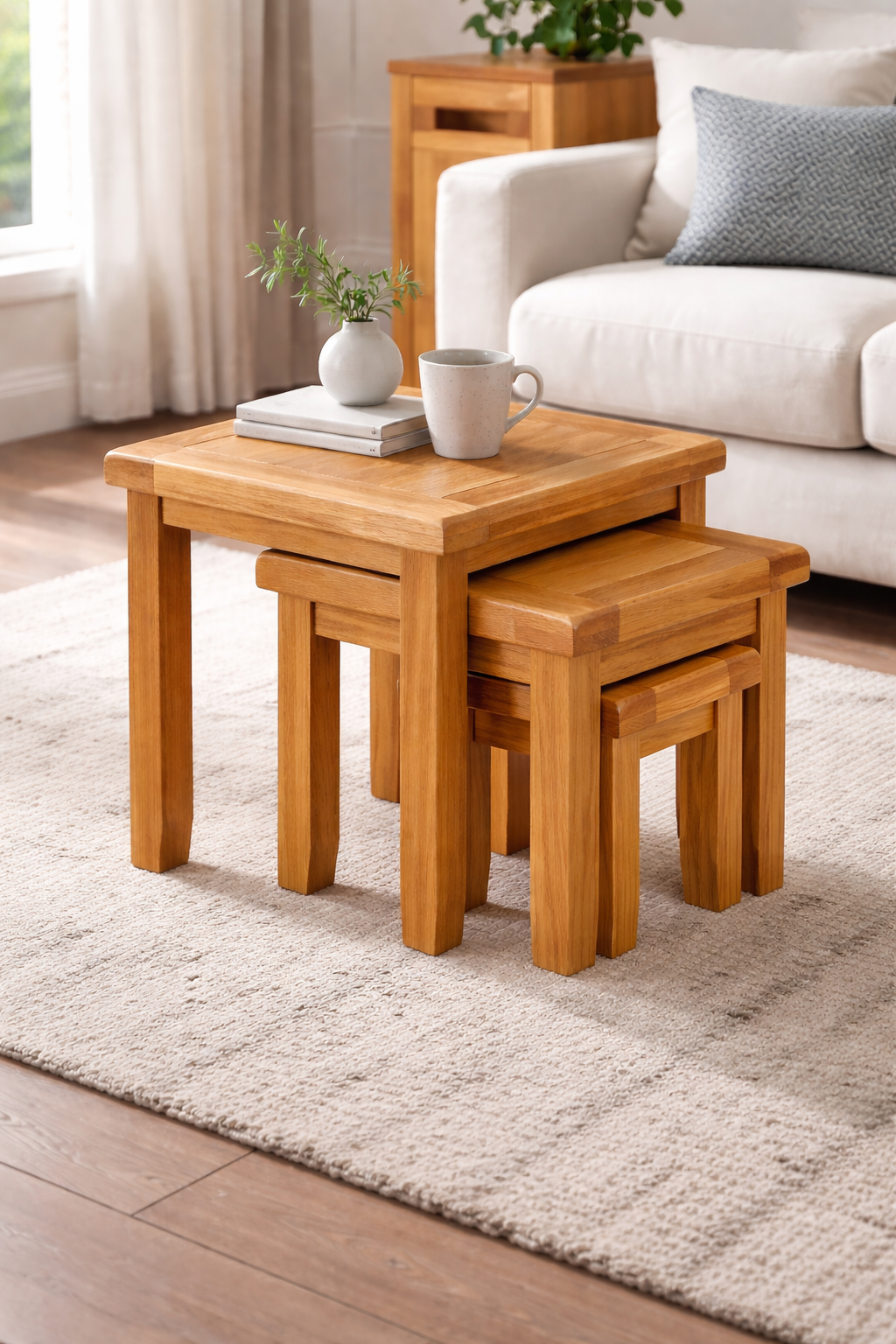 Torino Nest Oak Tables Three