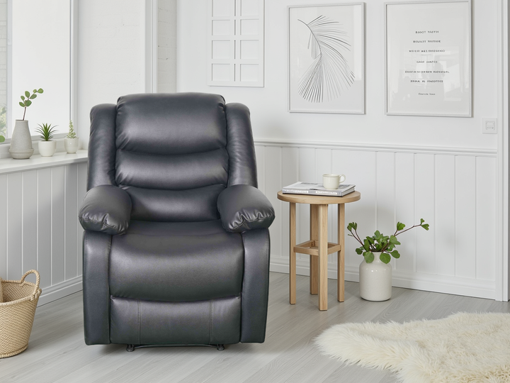 Conrad Manual Recliner Sofa Black Armchair