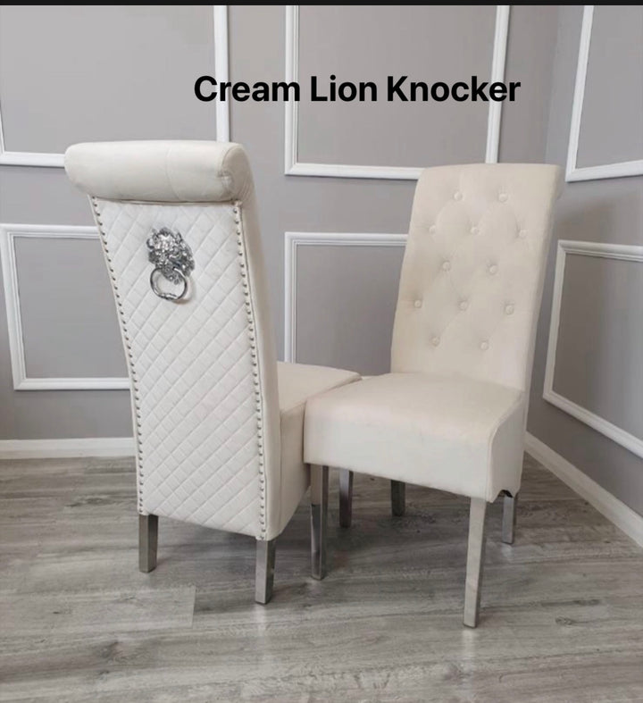 cream Dining chair 
cream Lion knocker Chair 
Dining Chair 