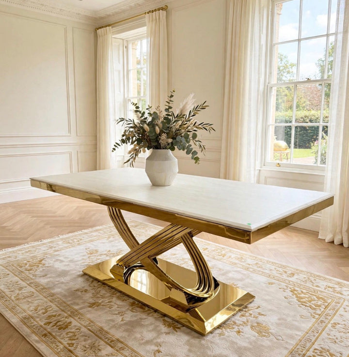 Rose Cream and Gold Dining Table 