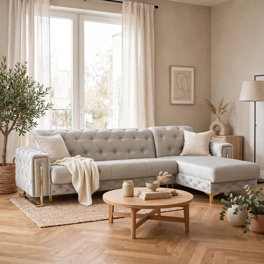 Turkish Sofa cream and gold 
Corner Turkish sofa 