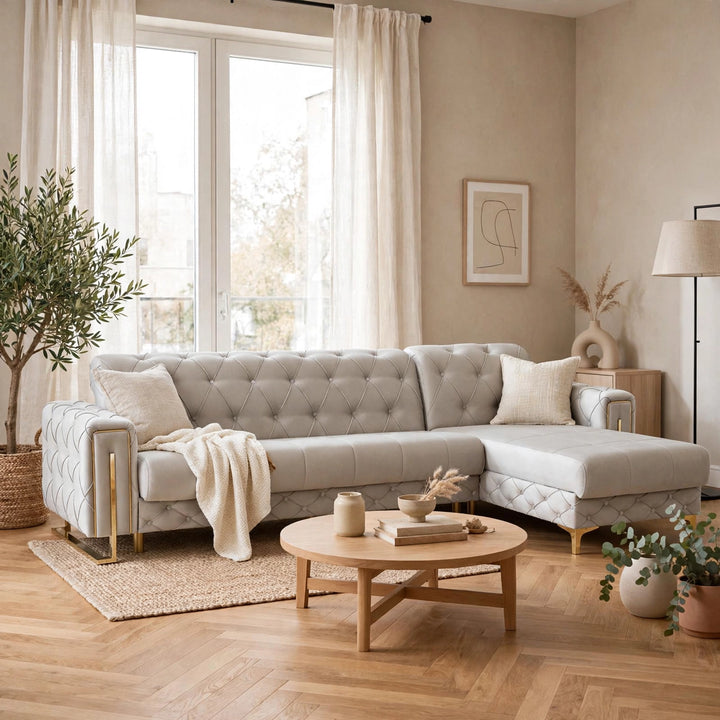 Turkish Sofa cream and gold 
Corner Turkish sofa 