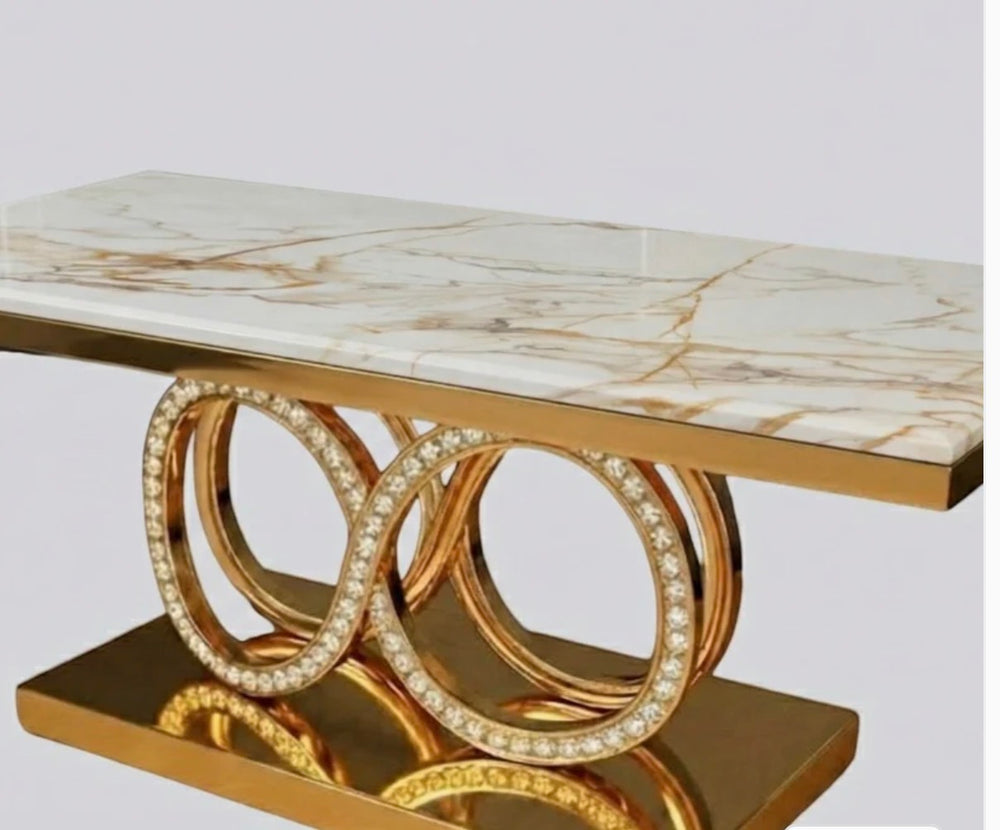 Crystal Dining table 
White & Gold Dining Table 