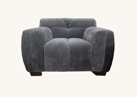 Harlem Sofa Range in Steel Velvet 3+2+1 Seater & Foot Stool