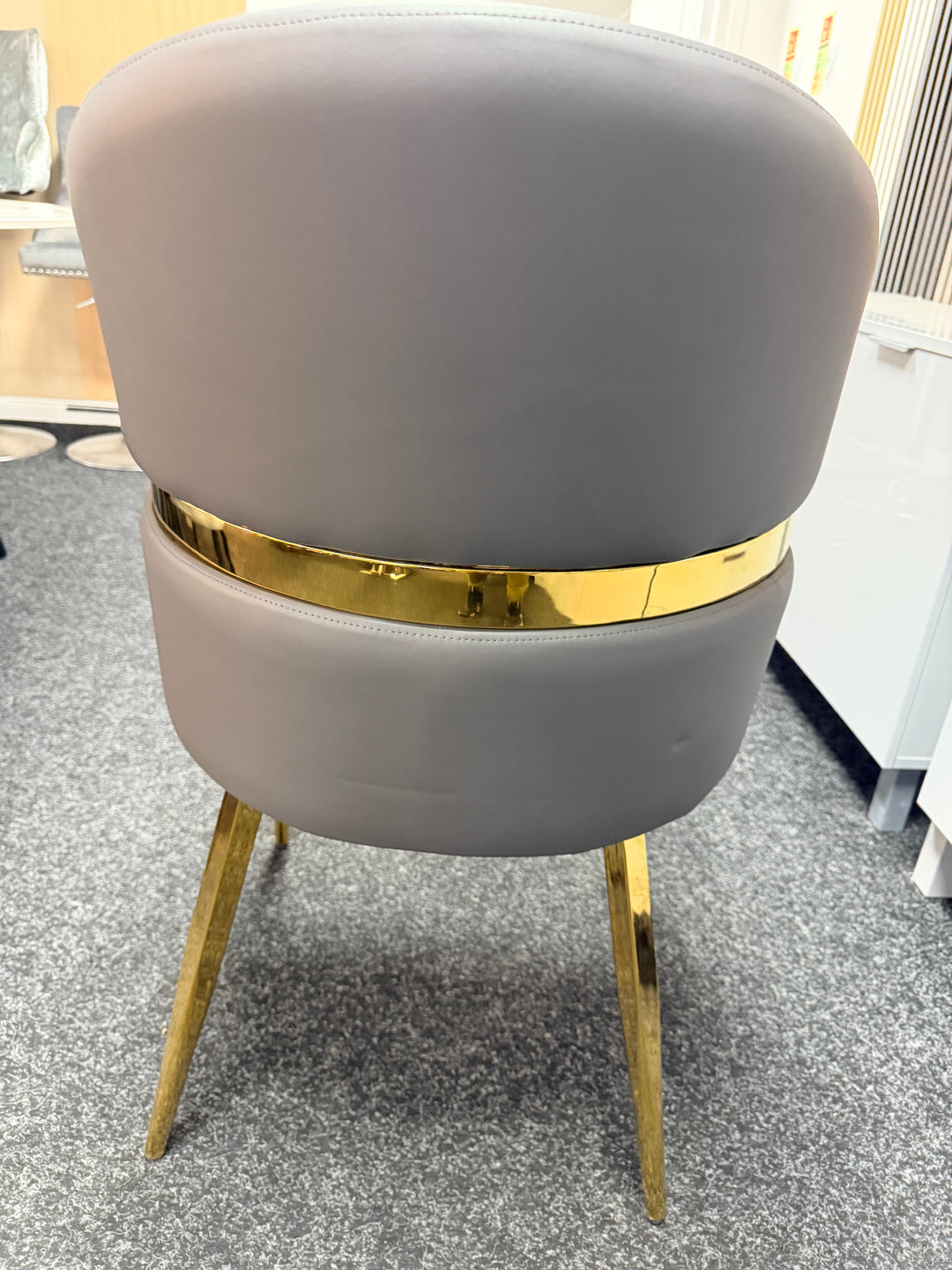 Madrid Grey and Gold Dining Table Set with Matching Dining Chairs – Luxury Modern Design