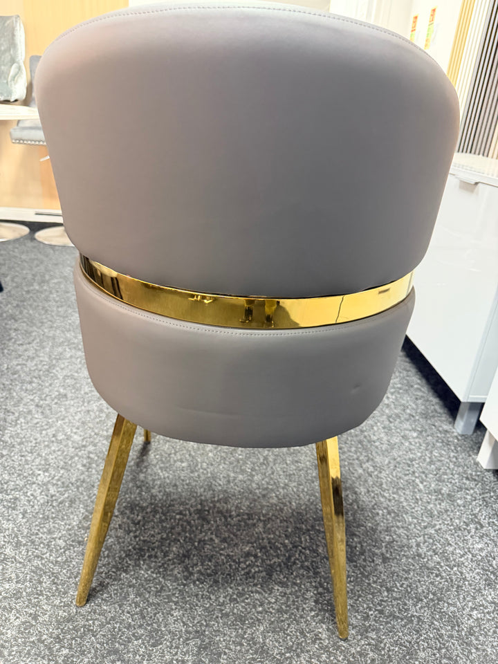 Madrid Grey and Gold Dining Table Set with Matching Dining Chairs – Luxury Modern Design