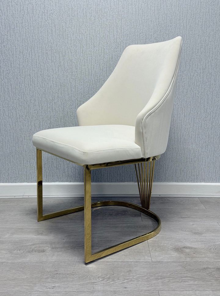 Luxury Mayfair 180cm Gold Dining Table Set | Mink, Black & Green Gold Chairs | 4 & 6 Seater