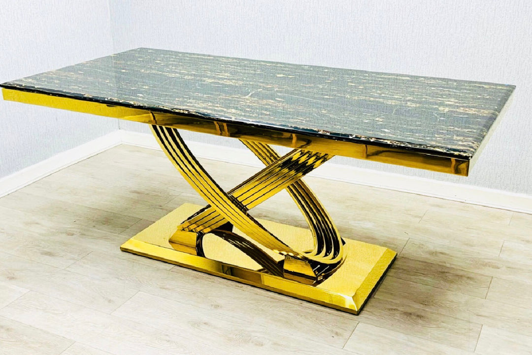 Rose Cream and Gold Coffee Table – Luxury Modern Design