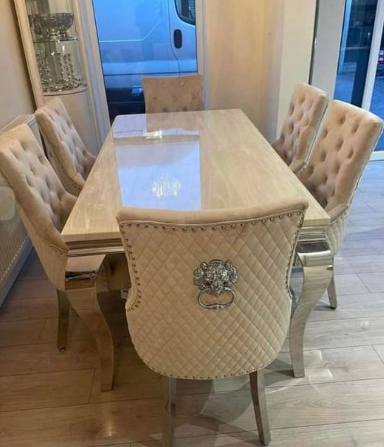 Cream Table And Mink Chairs 