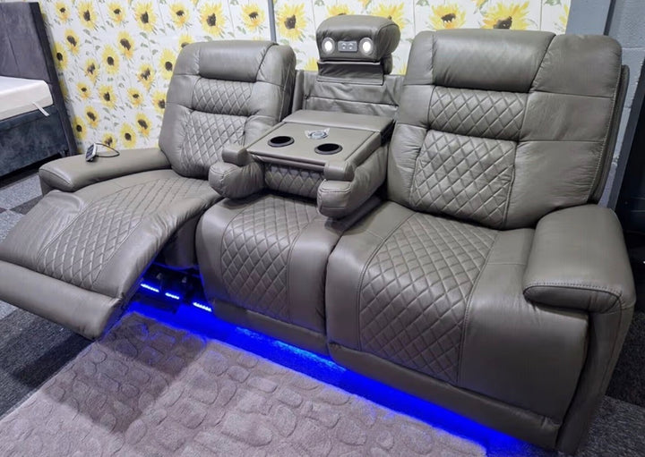 Electric Recliner Sofa 3+2 Seater Set with LED & USB Ports