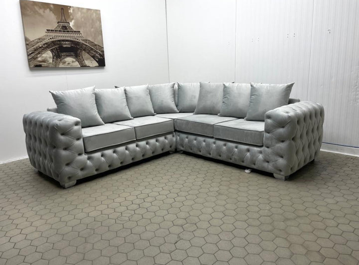 Ashton Corner Sofa Dark Grey With Scatter Back