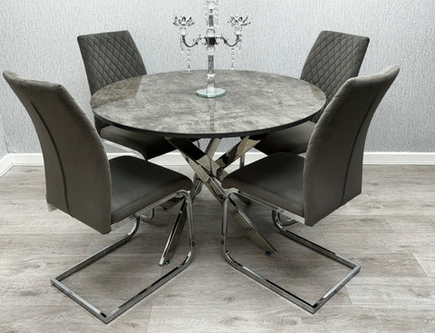 Tokyo Round Dining Set + Table & 4 Chairs