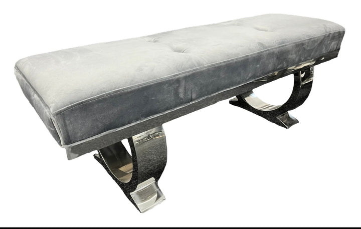 London 1.2M -1.5M Extended Dining table + Arianna Bench Dark Grey + Majestic Dark Grey Dining Chairs lion knocker
