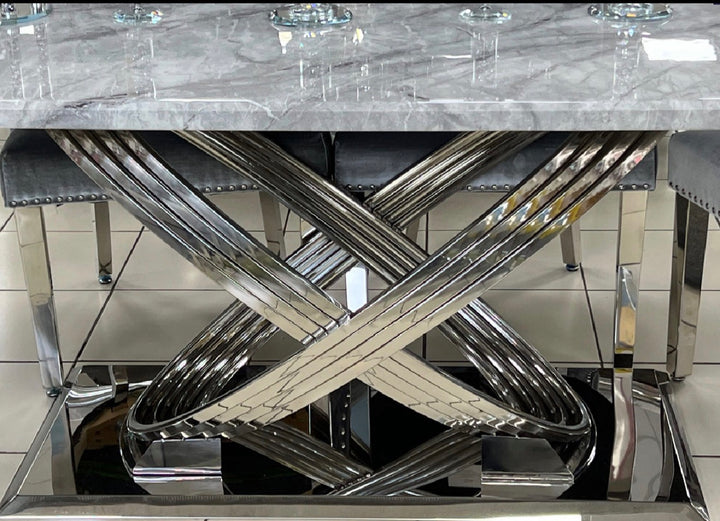 160cm Rose Grey Marble Dining Table