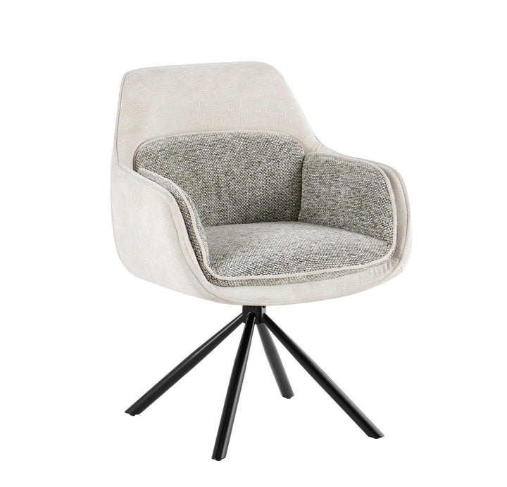 Marino Pandora Beige Extendable Dining Table 160-240cm with Florence 360° Beige Swivel Chairs | UK Home Furniture