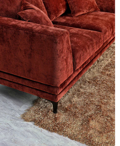 Lenox Sofa Range in Rust Velvet 3+2