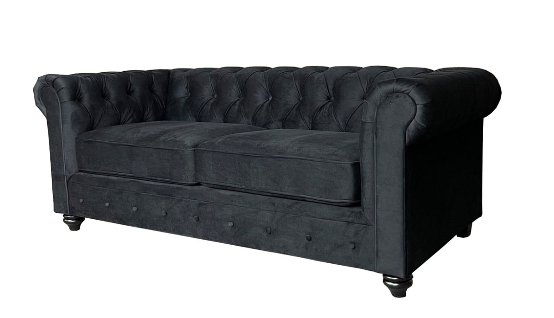 CHESTERFIELD Sofa 3+2 FABRIC – BLACK