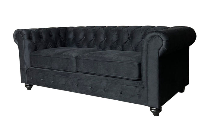 CHESTERFIELD Sofa 3+2 FABRIC – BLACK