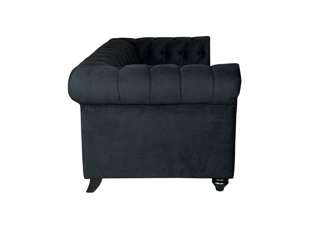 CHESTERFIELD Sofa 3+2 FABRIC – BLACK