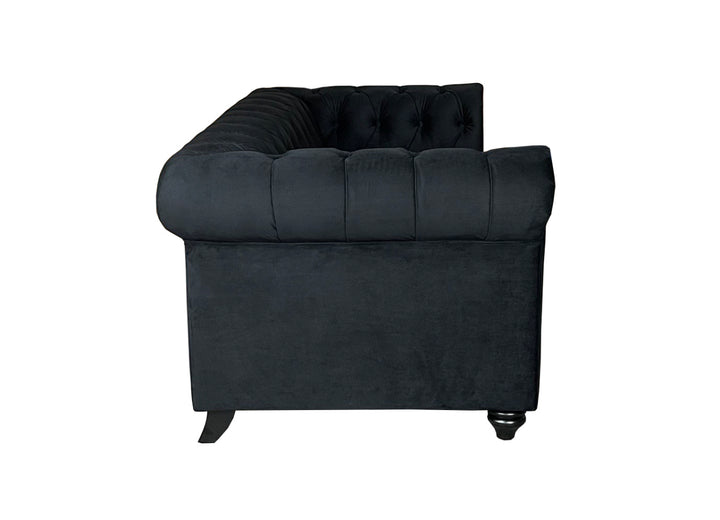 CHESTERFIELD Sofa 3+2 FABRIC – BLACK
