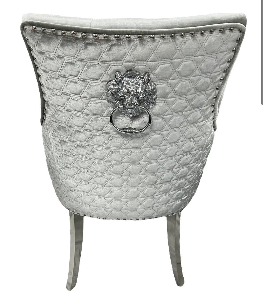 Pair of 2 Majestic Dining Chairs Silver Light Grey