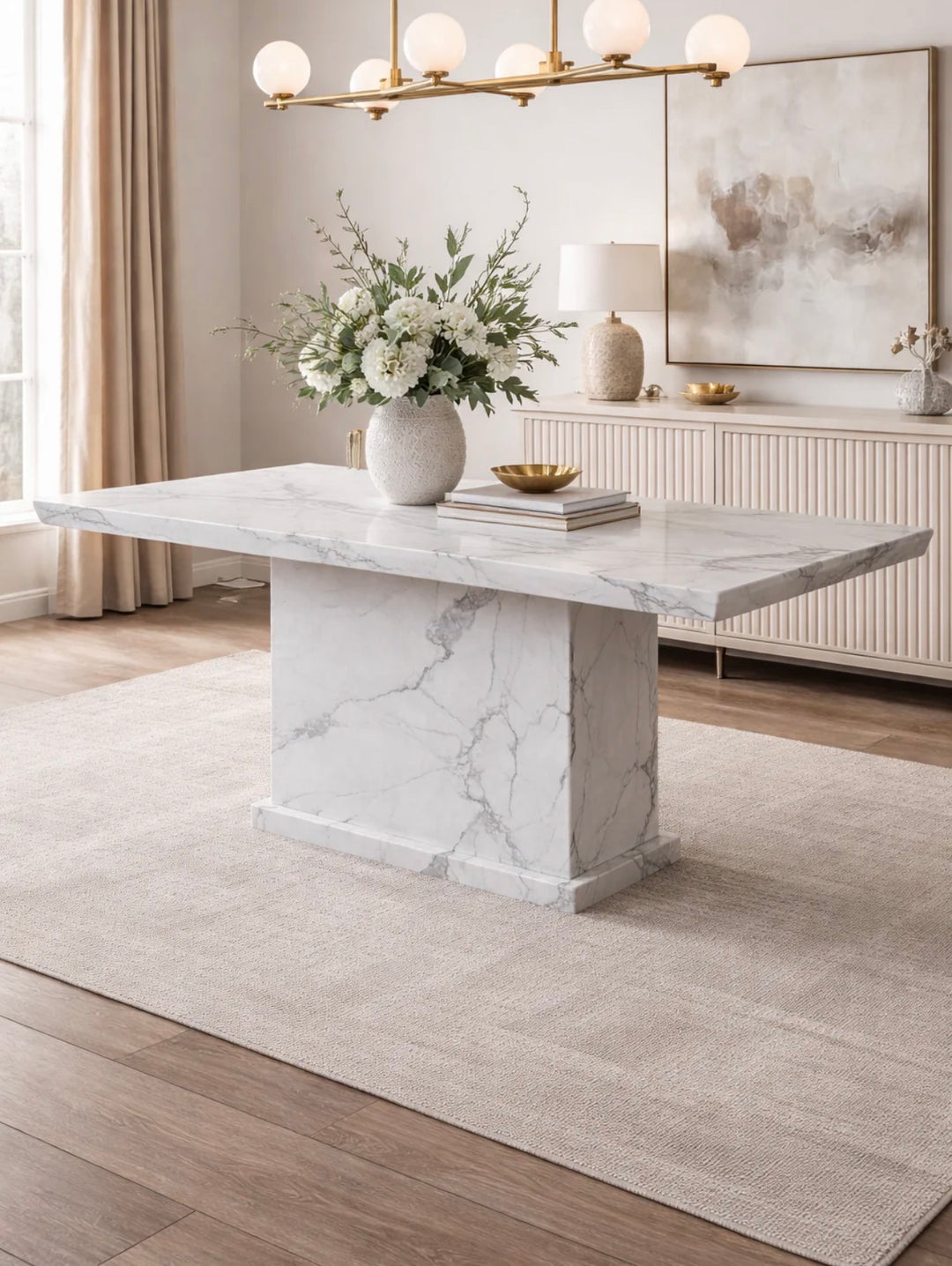 Modern White marble Dining table  