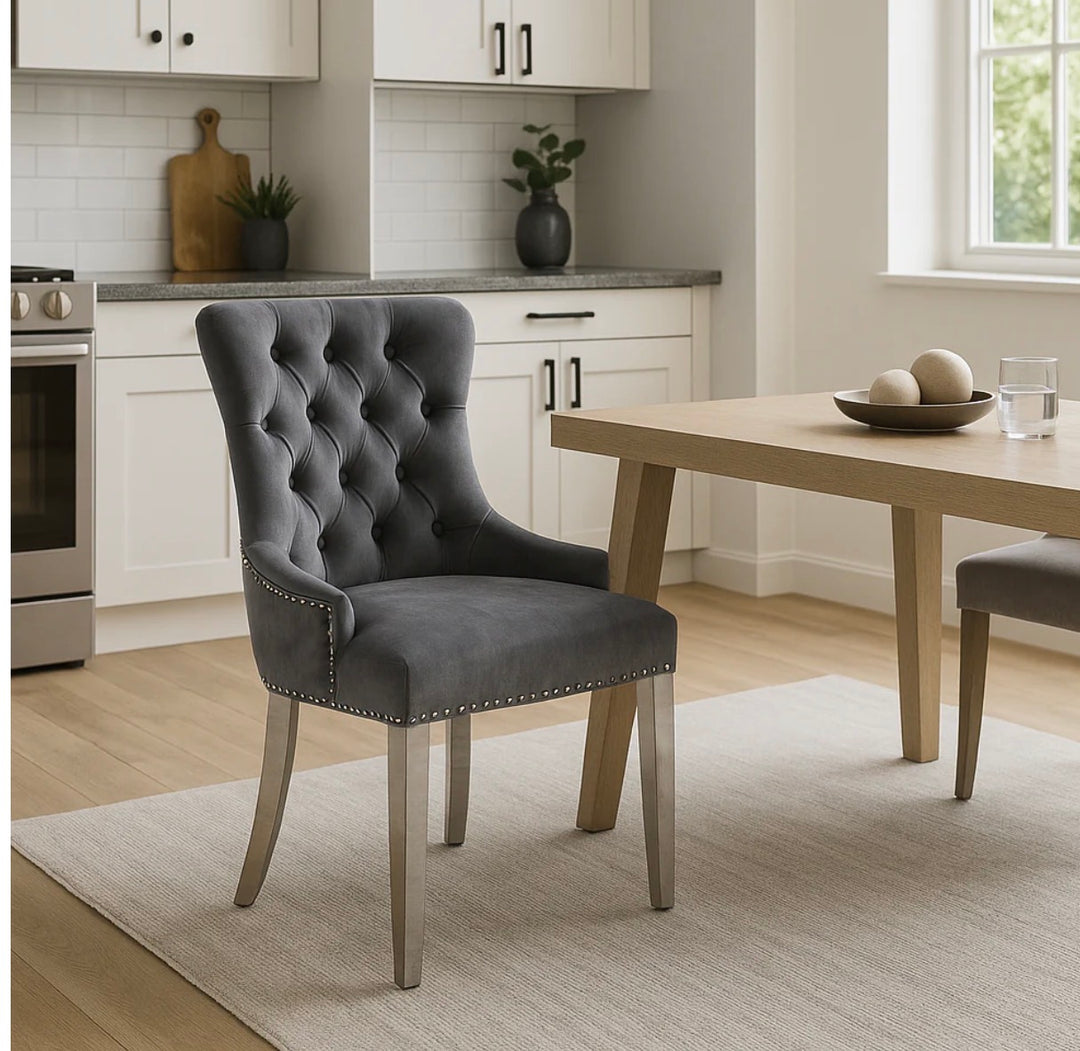 Megan Dark Grey Ring Knocker Chairs