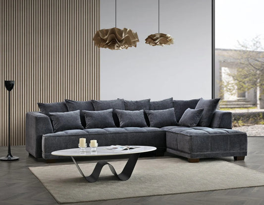 Gramercy Group in Steel Velvet Corner Sofa