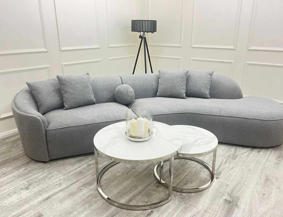 Round Coffee Table + Polar White Sintered Stone Tops