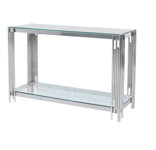 Cohen Steel Tubes and Glass Console Table