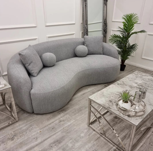 The Wave Boucle 3 Seater Sofa - Grey