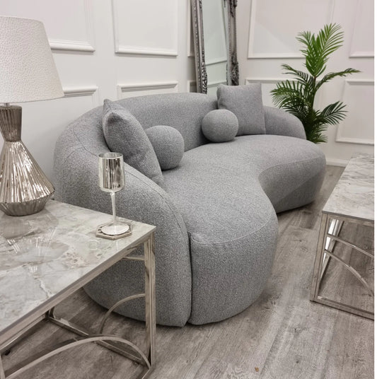 The Wave Boucle 3 Seater Sofa - Grey
