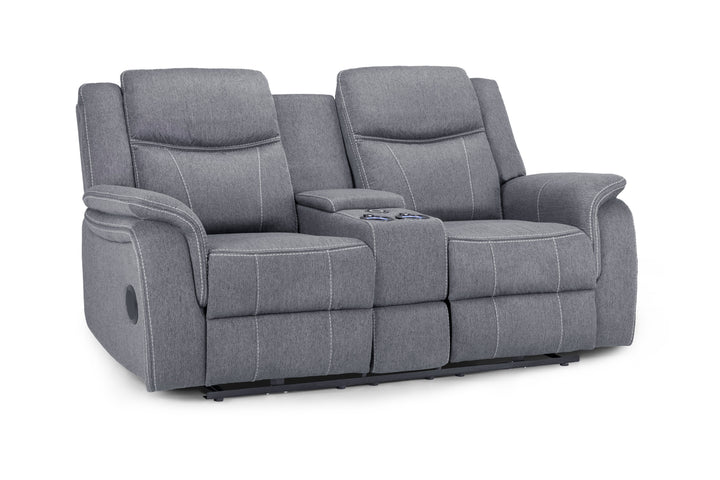 Galaxy Tech Electric Recliner 2 Seater Grey Fabric