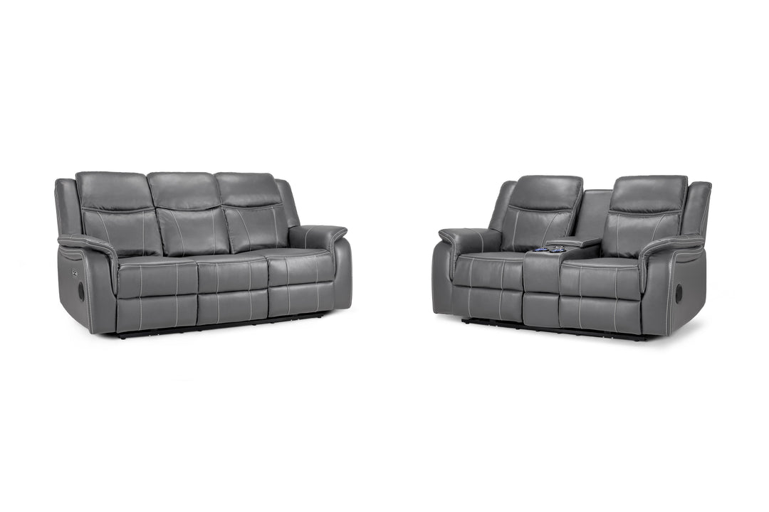 Galaxy Tech Electric Recliner Sofa Grey 3+2 Set