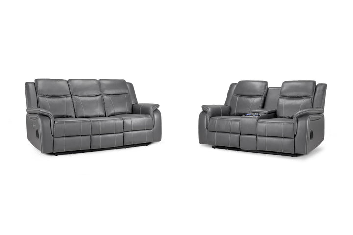 Galaxy Tech Electric Recliner Sofa Grey 3+2 Set