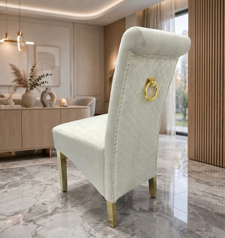 Knocker Chair cream and Gold 