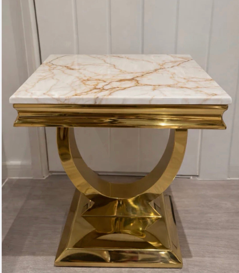 White and gold Side table 