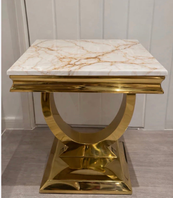 White and gold Side table 
