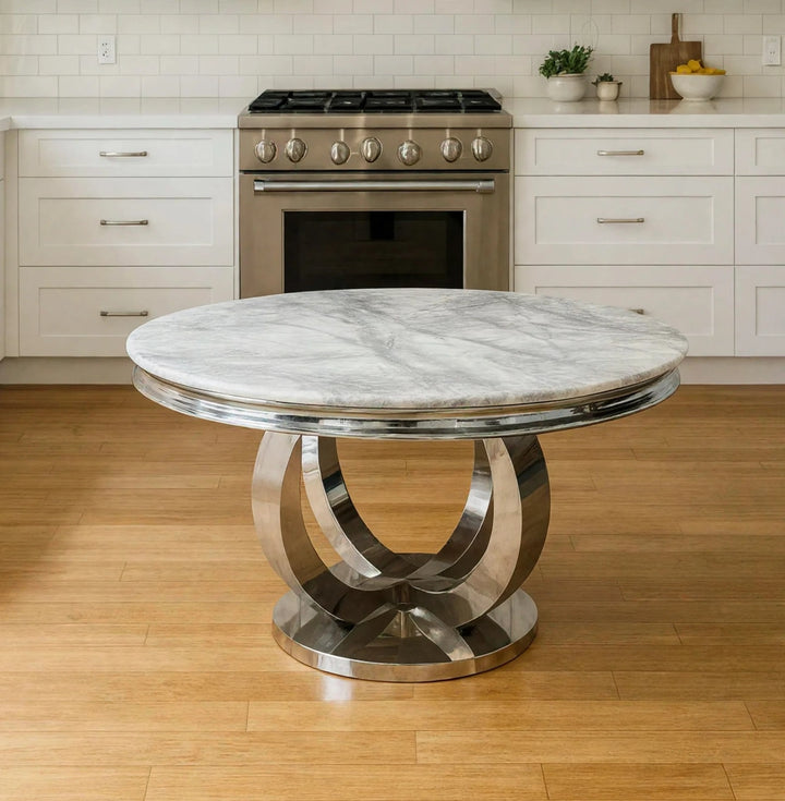 Pedestal Light Grey Round Table 