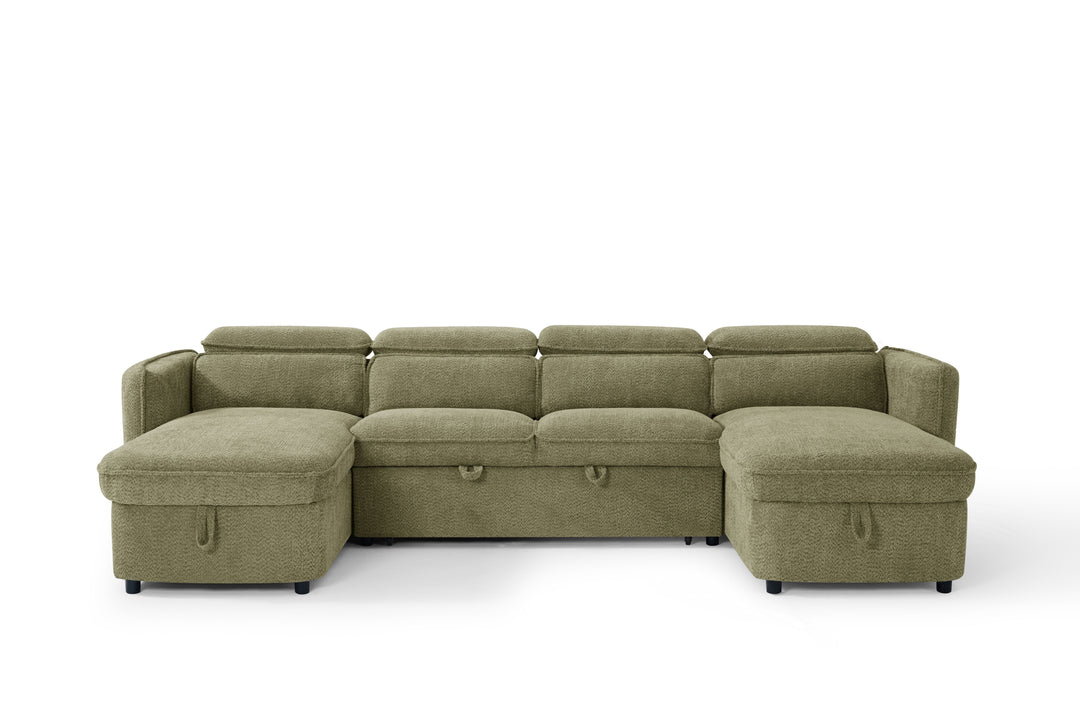 Capri Sofabed Green U Shape Corner