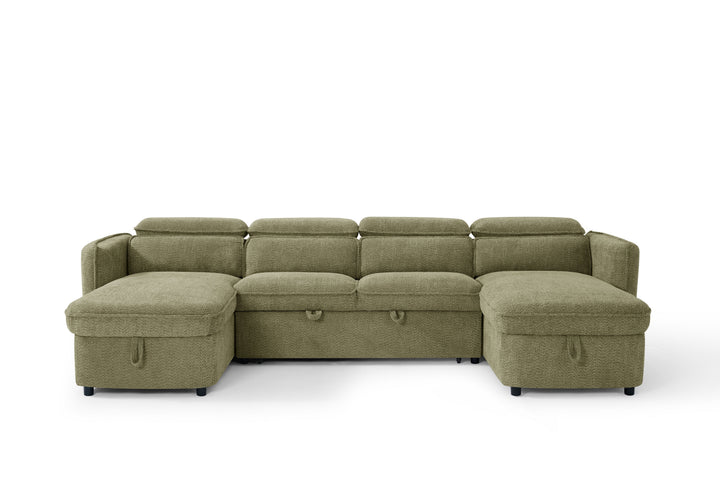 Capri Sofabed Green U Shape Corner