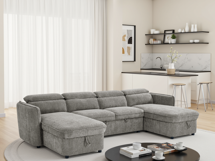 Capri Sofabed Grey U Shape Corner